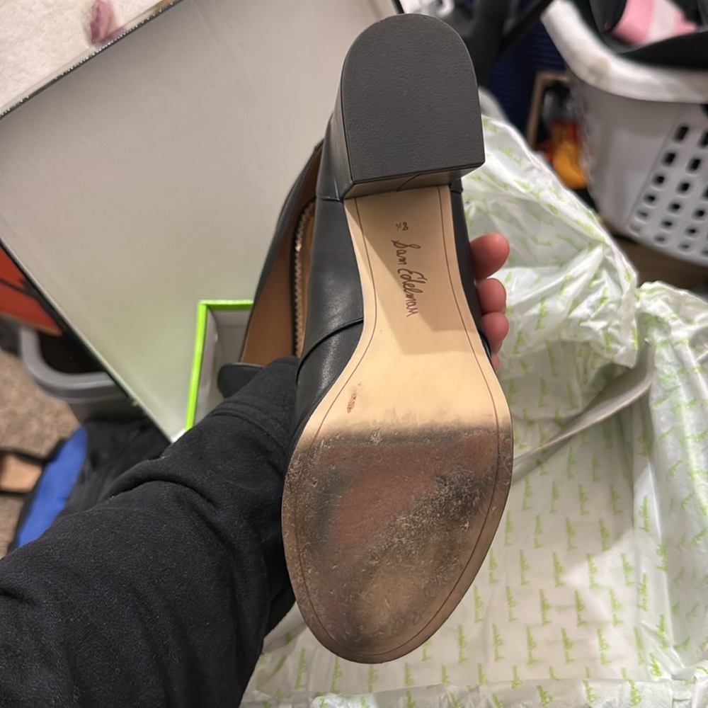 Women’s Sam Edelman platform heel loafers Aurellie leather black 8.5 - Picture 5 of 5